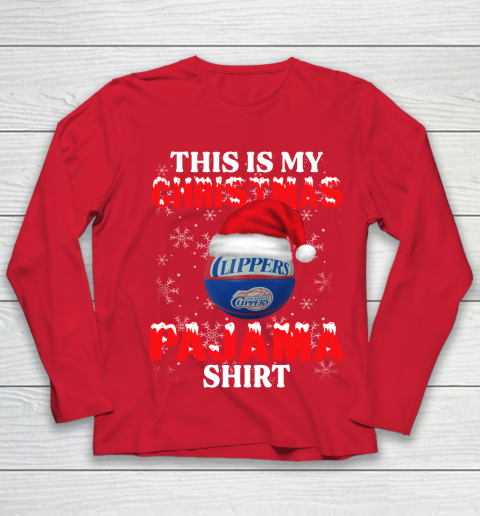 LA Clippers This Is My Christmas Pajama Shirt NBA Youth Long Sleeve 8