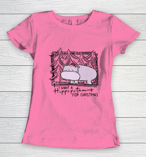 I Want A Hippopotamus For Christmas Hippo for Kid Women Men Women's T-Shirt 9