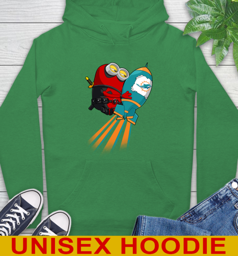 NFL Football Miami Dolphins Deadpool Minion Marvel Shirt Hoodie 8