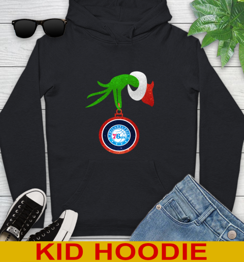 Philadelphia 76ers Grinch Merry Christmas NBA Basketball Youth Hoodie 2