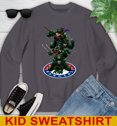 MLB Baseball Texas Rangers Teenage Mutant Ninja Turtles Shirt Youth Sweatshirt 6