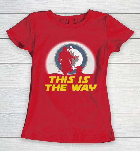 Winnipeg Jets NHL Ice Hockey Star Wars Yoda And Mandalorian This Is The Way Women's T-Shirt 9