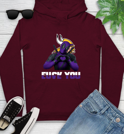 NHL Minnesota Vikings Deadpool Love You Fuck You Football Sports Youth Hoodie 7