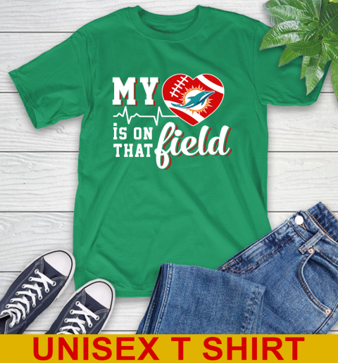 NFL My Heart Is On That Field Football Sports Miami Dolphins T-Shirt 7