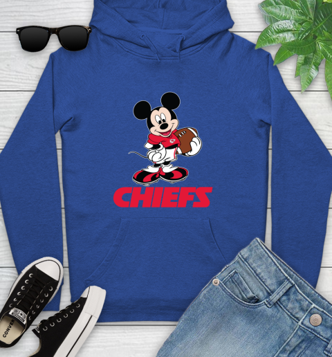 NFL Football Kansas City Chiefs Cheerful Mickey Mouse Shirt Youth Hoodie 9