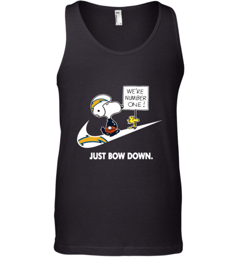 nfl Los Angeles Chargers Are Number One – nike Just Bow Down Snoopy 6iej los angeles chargers are number one ndash just bow dow unisex tank 17 front black