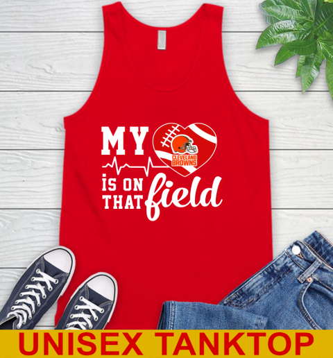 NFL My Heart Is On That Field Football Sports Cleveland Browns Tank Top 5