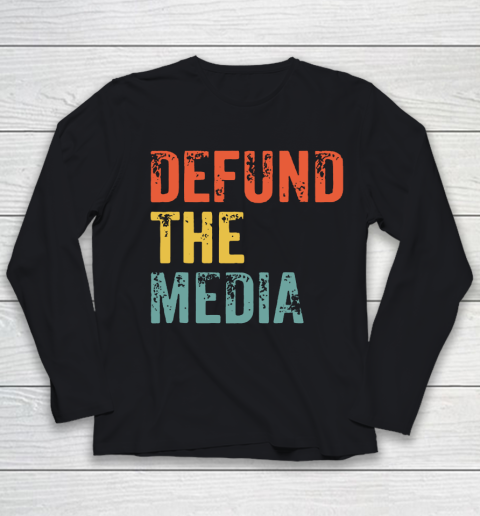 Defund The Media Retro Vintage Youth Long Sleeve