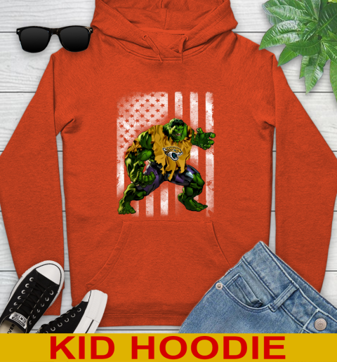 Jacksonville Jaguars Hulk Marvel Avengers NFL Football American Flag Youth Hoodie 4