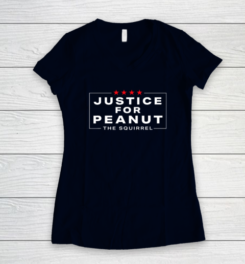 Justice For Peanut The Squirrel Tee  Peanut Squirrel Women's V-Neck T-Shirt 2