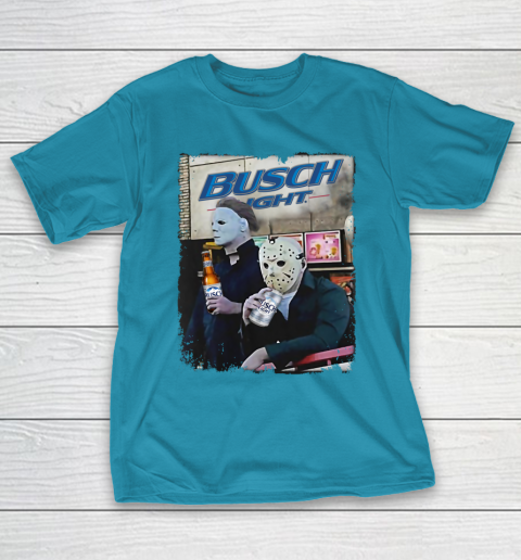 Michael Myers And Jason Voorhees Busch Light Halloween T-Shirt 7