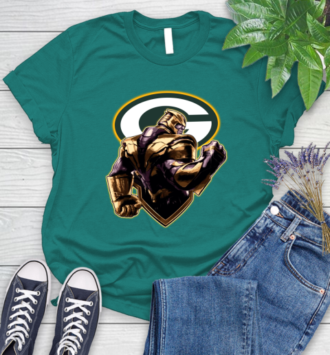 NFL Thanos Avengers Endgame Football Sports Green Bay Packers Women's T-Shirt 12