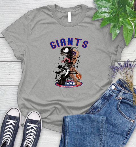 NFL New York Giants Football Venom Groot Guardians Of The Galaxy Women's T-Shirt 10