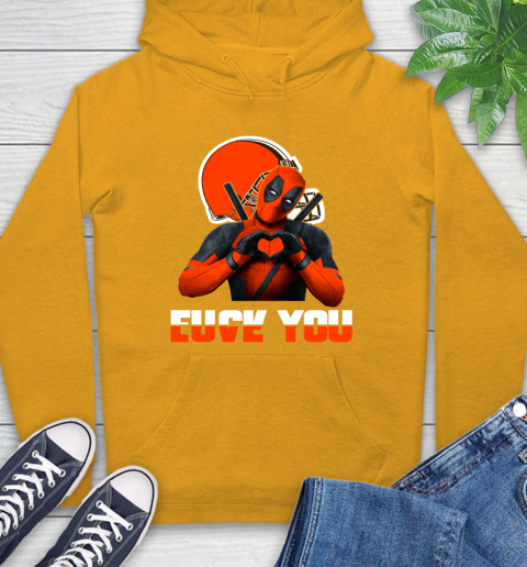NHL Cleveland Browns Deadpool Love You Fuck You Football Sports Hoodie 2