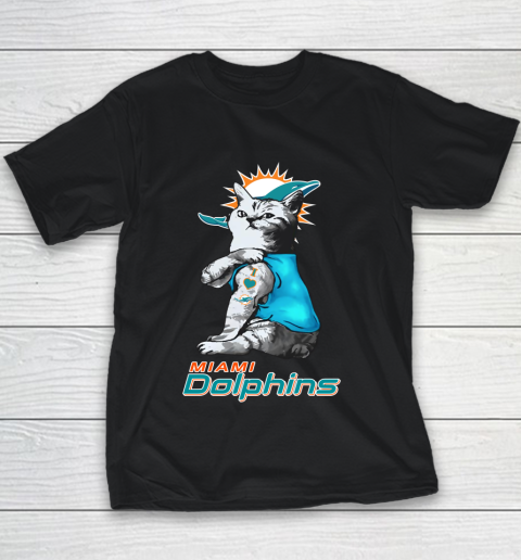NFL Football My Cat Loves Miami Dolphins Youth T-Shirt