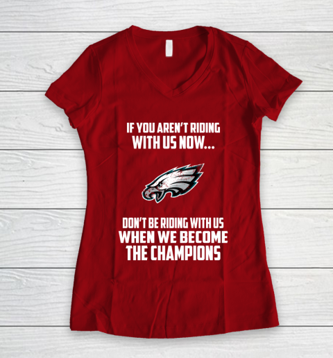 NFL Philadelphia Eagles Football We Become The Champions Women's V-Neck T-Shirt 8