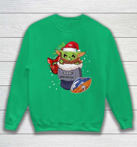 Denver Broncos Christmas Baby Yoda Star Wars Funny Happy NFL Sweatshirt 6