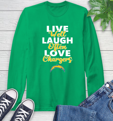 NFL Football Los Angeles Chargers Live Well Laugh Often Love Shirt Long Sleeve T-Shirt 9