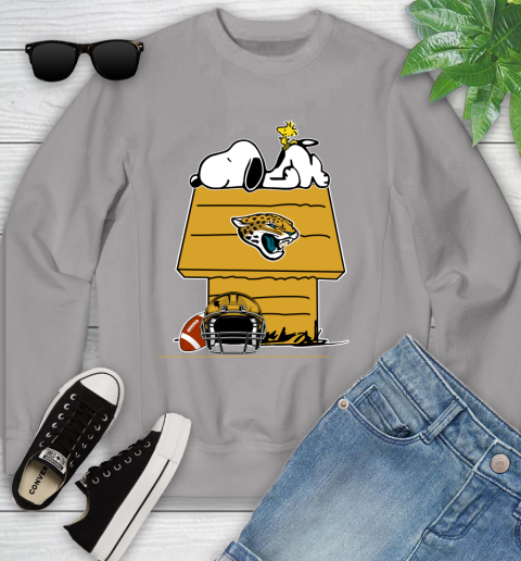 Jacksonville Jaguars NFL Football Snoopy Woodstock The Peanuts Movie Youth Sweatshirt 4