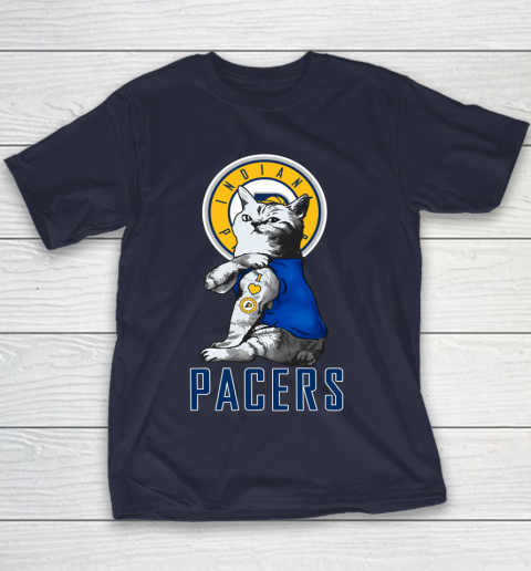 NBA Basketball My Cat Loves Indiana Pacers Youth T-Shirt 2