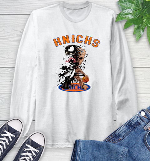 NBA New York Knicks Basketball Venom Groot Guardians Of The Galaxy Long Sleeve T-Shirt