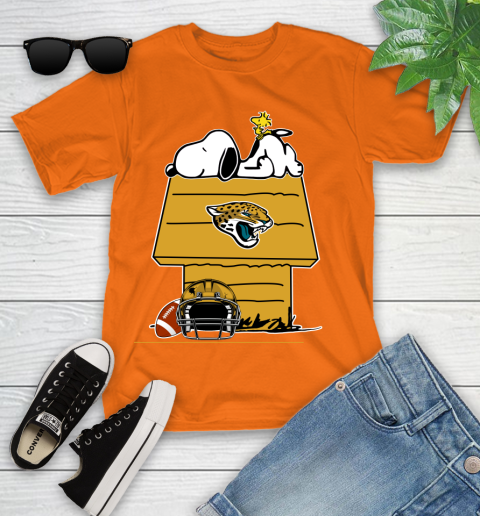 Jacksonville Jaguars NFL Football Snoopy Woodstock The Peanuts Movie Youth T-Shirt 7