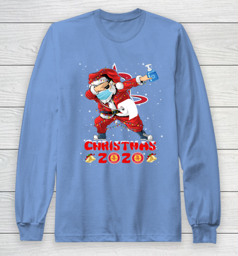 Houston Rockets Funny Santa Claus Dabbing Christmas 2020 NBA Long Sleeve T-Shirt 8
