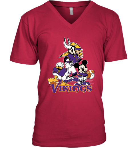 NFL Minnesota Vikings Mickey Mouse Donald Duck Goofy Football Shirt Youth  Long Sleeve