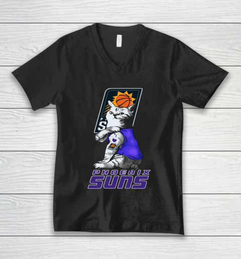 NBA Basketball My Cat Loves Phoenix Suns V-Neck T-Shirt