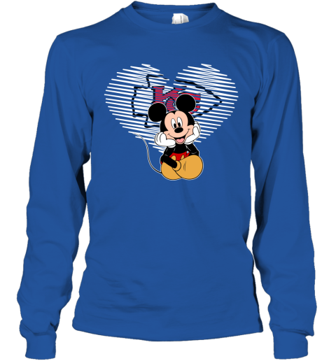 NFL Kansas City Chiefs The Heart Mickey Mouse Disney Football T Shirt qm5YAYk4GDR long sleeve tee 14 95 151514 front royal