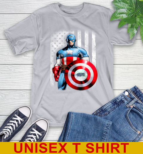 San Antonio Spurs NBA Basketball Captain America Marvel Avengers American Flag Shirt T-Shirt 5