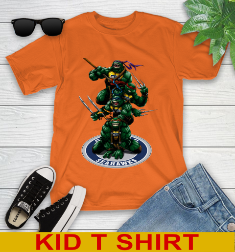 NFL Football Seattle Seahawks Teenage Mutant Ninja Turtles Shirt Youth T-Shirt 8 NFL Football Seattle Seahawks Teenage Mutant Ninja Turtles Shirt Youth T-Shirt - Image 8
