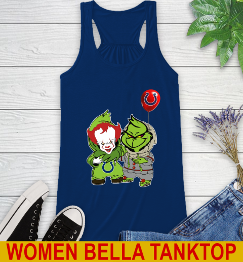 Indianapolis Colts Baby Pennywise Grinch Christmas NFL Football Racerback Tank 9