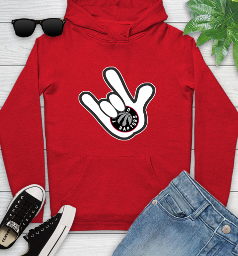 Toronto Raptors NBA Basketball Mickey Rock Hand Disney Youth Hoodie 11