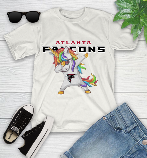 Atlanta Falcons NFL Football Funny Unicorn Dabbing Sports Youth T-Shirt