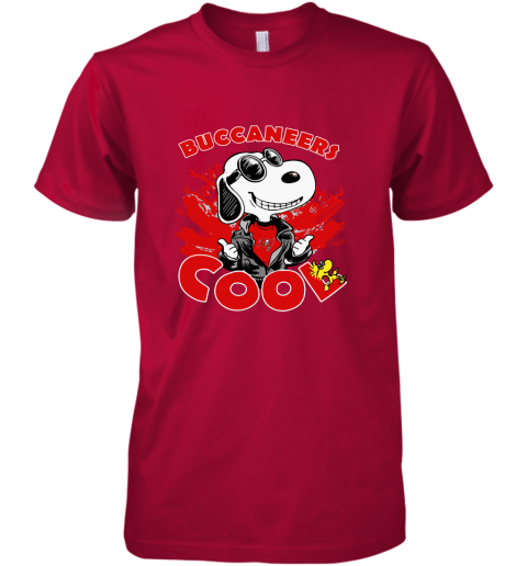 vvsu tampa bay buccaneers snoopy joe cool were awesome shirt premium guys tee 5 front red