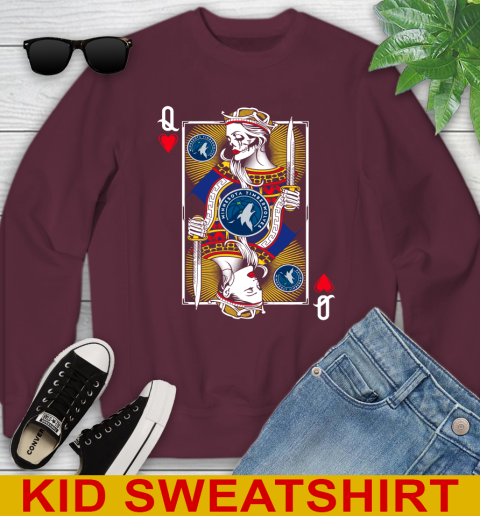 NBA Basketball Minnesota Timberwolves The Queen Of Hearts Card Shirt Youth Sweatshirt 4