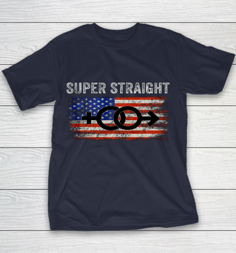 Vintage Us Flag Gender Identity Super Straight Identity Youth T-Shirt 2