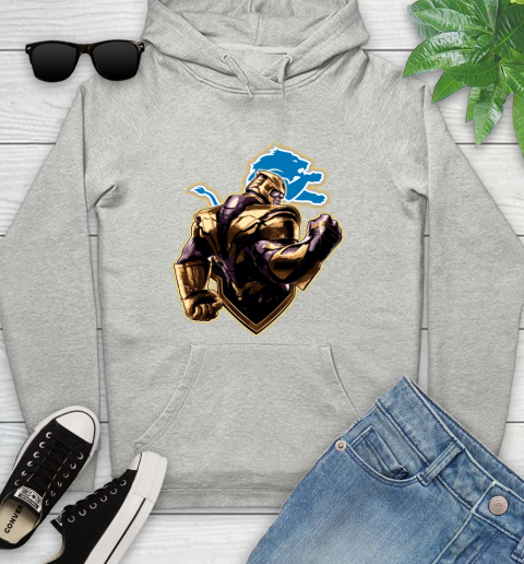 NFL Thanos Avengers Endgame Football Sports Detroit Lions Youth Hoodie