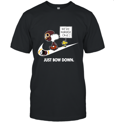Washington Redskins Are Number One – Just Bow Down Snoopy Unisex Jersey Tee