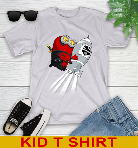 NHL Hockey Los Angeles Kings Deadpool Minion Marvel Shirt Youth T-Shirt 4