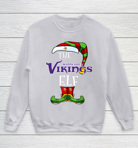 Minnesota Vikings Christmas ELF Funny NFL Youth Sweatshirt 3