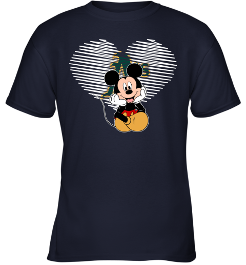 MLB Oakland Athletics The Heart Mickey Mouse Disney Baseball T Shirt_000 Youth  Sweatshirt