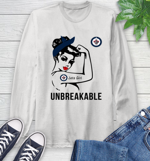 NHL Winnipeg Jets Girl Unbreakable Hockey Sports Long Sleeve T-Shirt