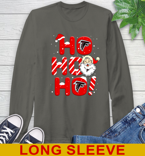 Atlanta Falcons NFL Football Ho Ho Ho Santa Claus Merry Christmas Shirt Long Sleeve T-Shirt 10