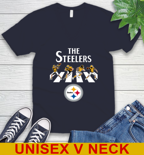NFL Football Pittsburgh Steelers The Beatles Rock Band Shirt V-Neck T-Shirt 2