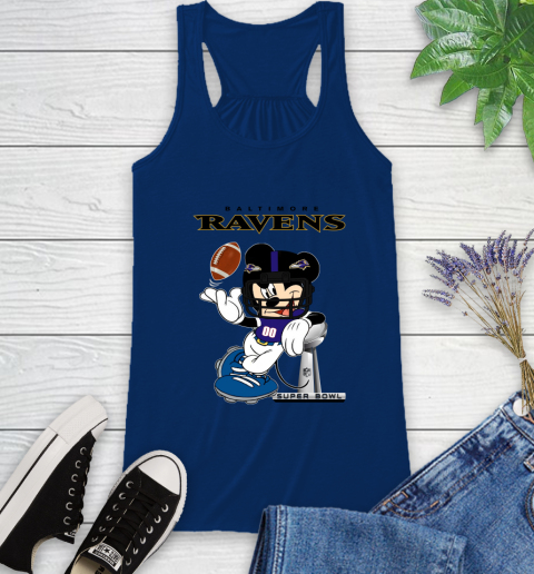 NFL Baltimore Ravens Mickey Mouse Disney Super Bowl Football T Shirt Racerback Tank 9