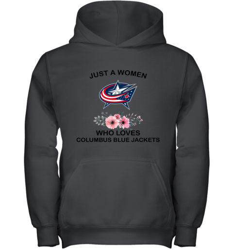 NHL Just A Woman Who Loves Columbus Blue Jackets Hockey Sports Youth Hoodie