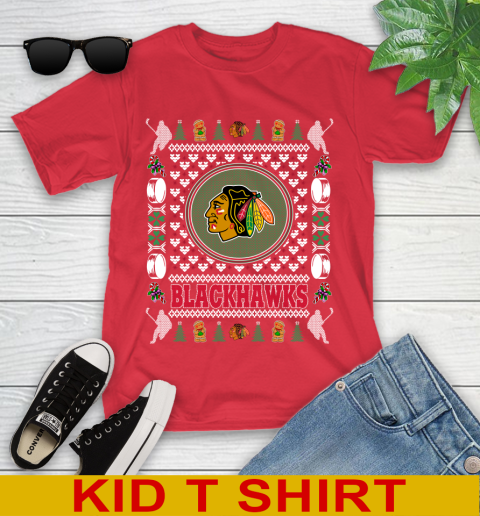 Chicago Blackhawks Merry Christmas NHL Hockey Loyal Fan Youth T-Shirt 11