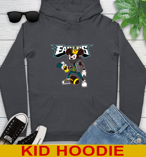 Philadelphia Eagles NFL Football Mickey Peace Sign Sports Youth Hoodie 9